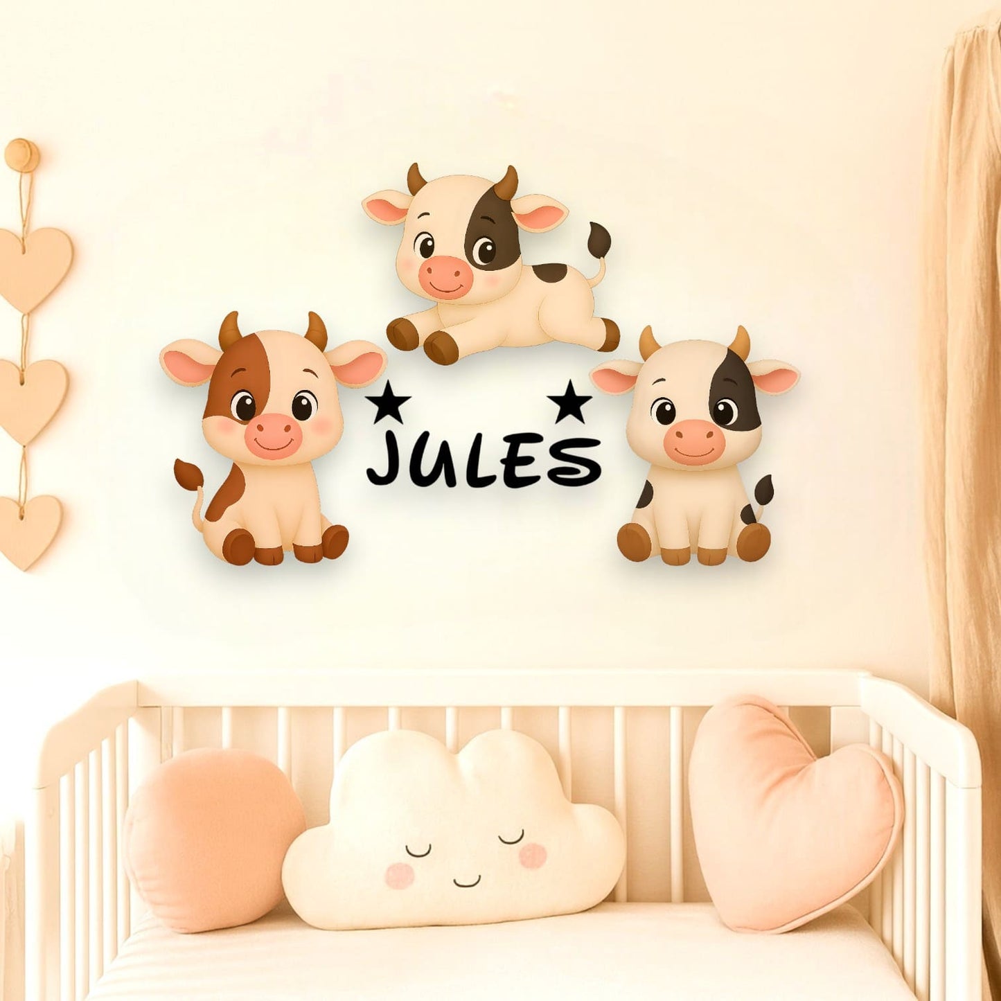 Décoration Vache rigolote personnalisée avec prénom