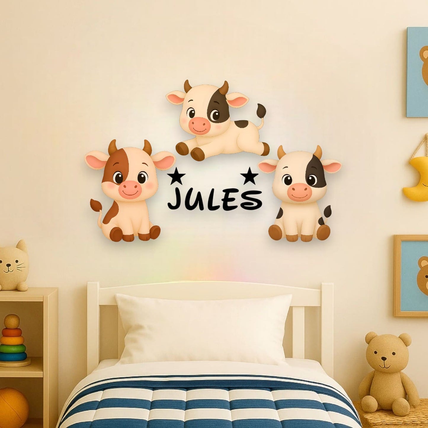 Décoration Vache rigolote personnalisée avec prénom