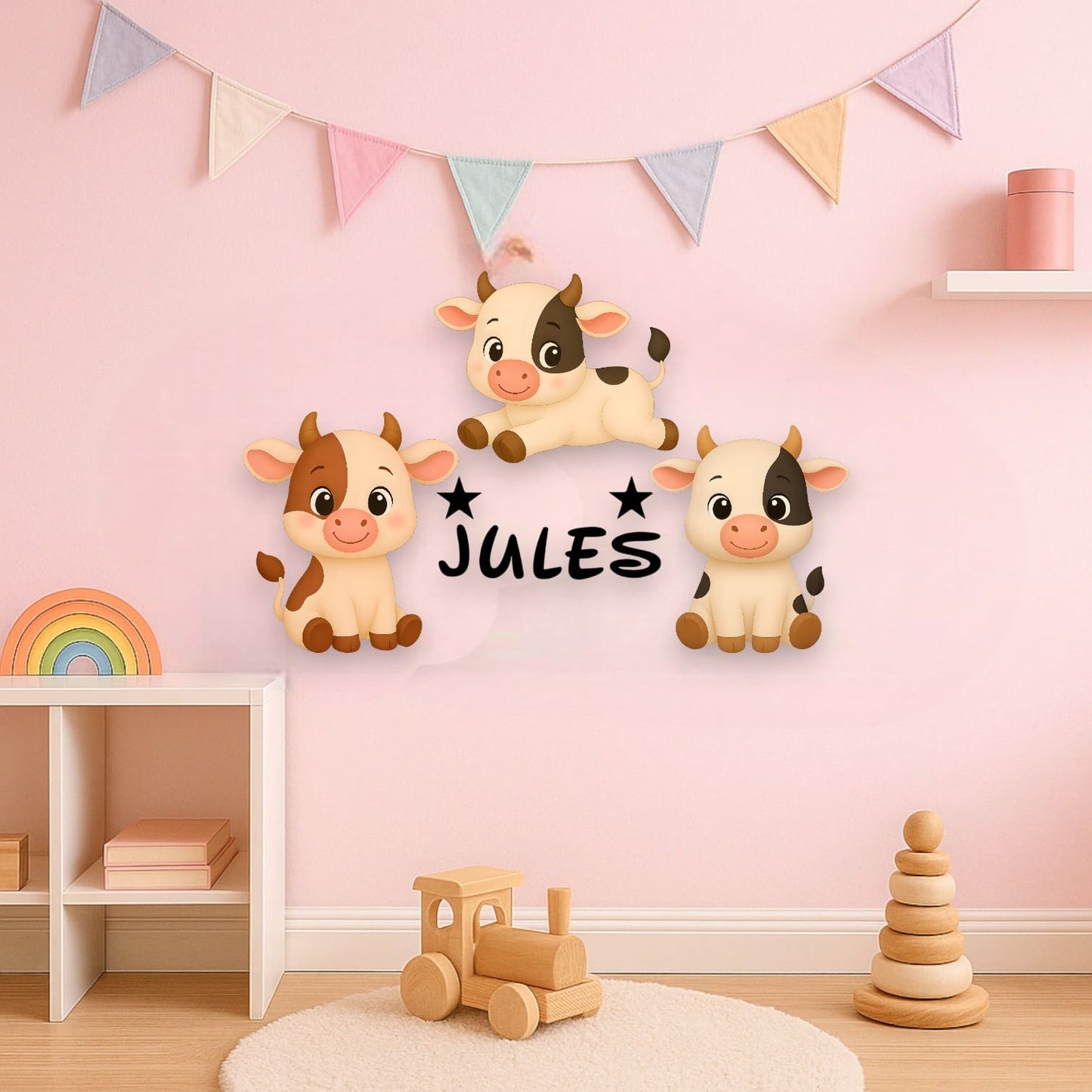 Décoration Vache rigolote personnalisée avec prénom