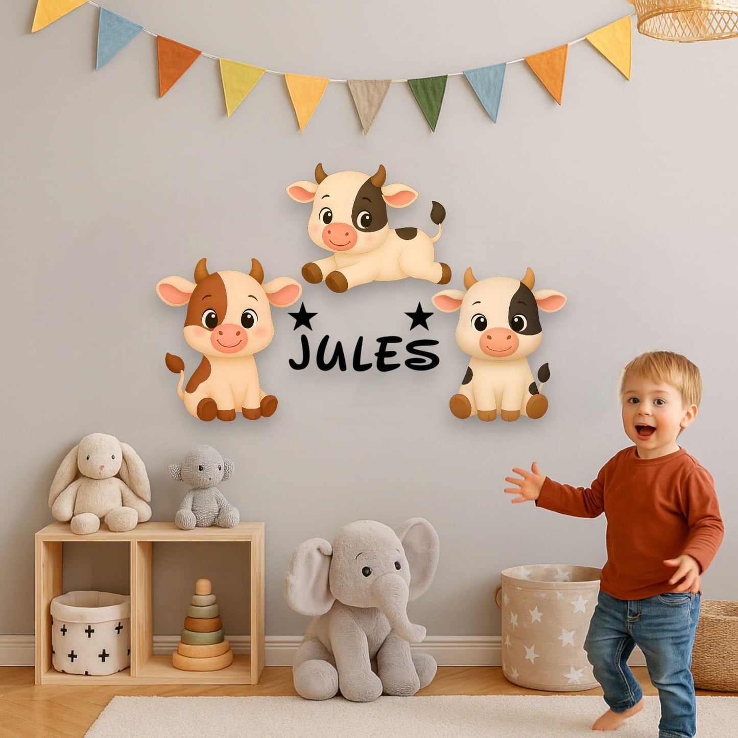 Décoration Vache rigolote personnalisée avec prénom