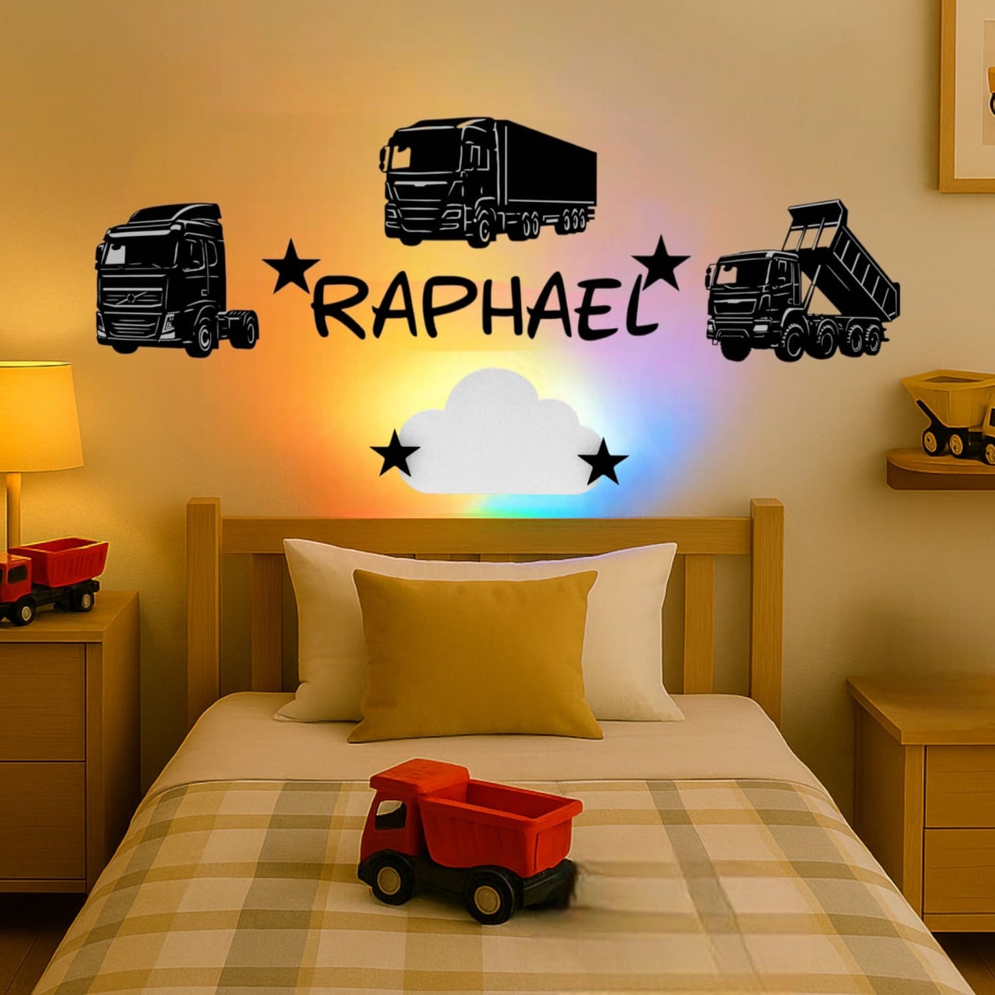 Décoration Murale Camions avec Prénom