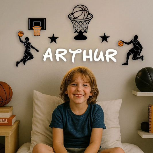 Décoration murale basket personnalisée avec prénom