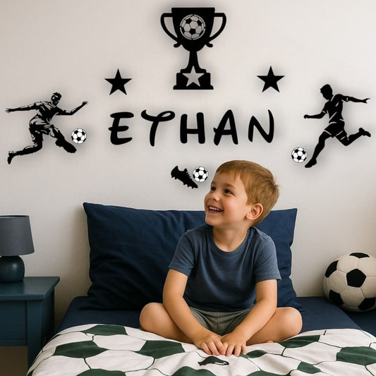 Décoration foot personnalisée avec prénom – chambre