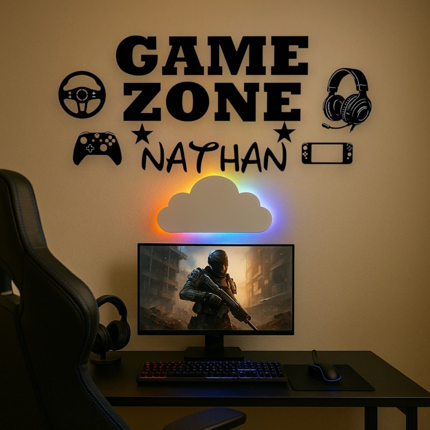 Décoration Murale Personnalisée GAME ZONE