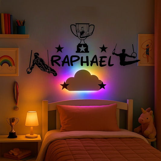 Décoration murale gymnastique enfant personnalisée avec prénom