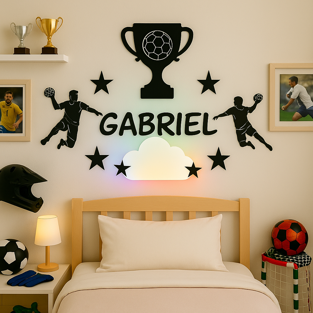 Décoration chambre enfant handball personnalisée avec prénom