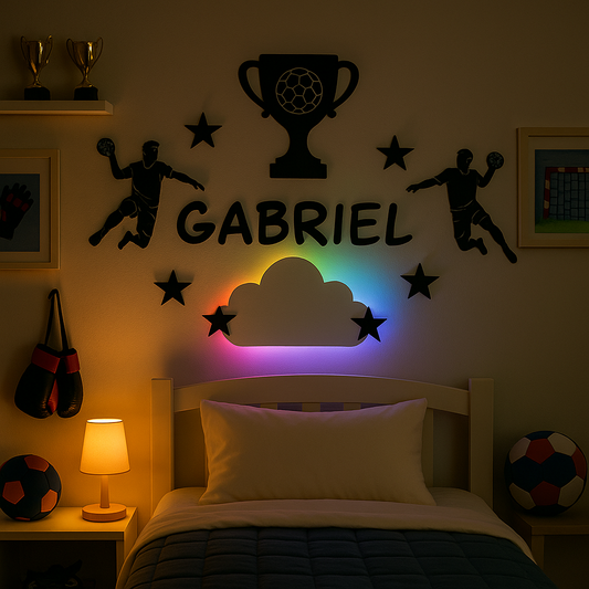 Décoration chambre enfant handball personnalisée avec prénom
