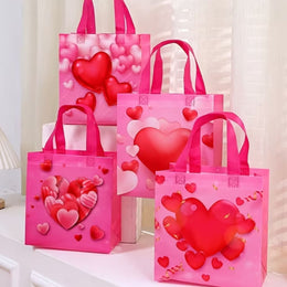 Modèles de sacs cadeaux roses à motifs de cœurs