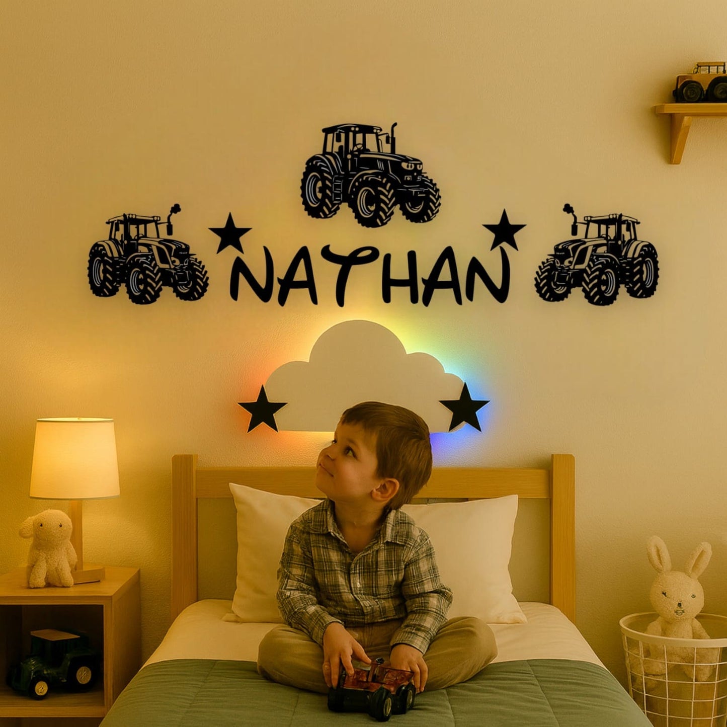 Décoration Murale Tracteurs avec Prénom