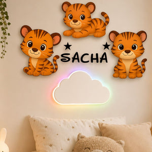 Décoration personnalisée Tigre avec prénom