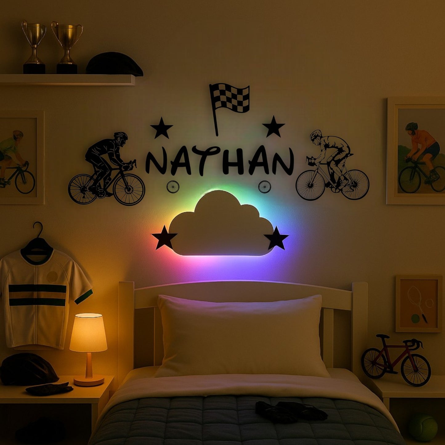 Décoration murale vélo personnalisée avec prénom